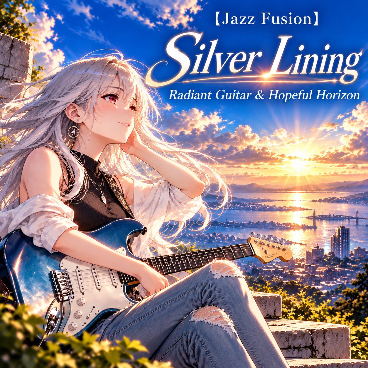 『【Jazz Fusion】Silver Lining／Radiant Guitar & Hopeful Horizon』のアートワーク