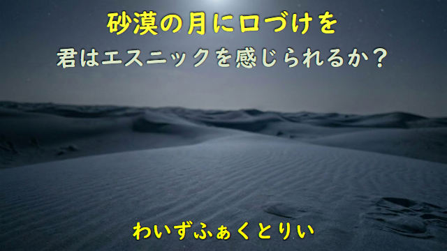 『【君はエスニックを感じられるか？】砂漠の月に口づけを』のアートワーク
